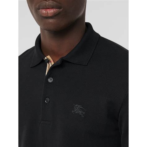 mens black polo burberry|Burberry long sleeve polo men's.